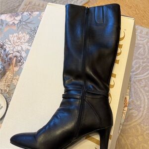 Black Leather Knee-High Boots Life Stride 9